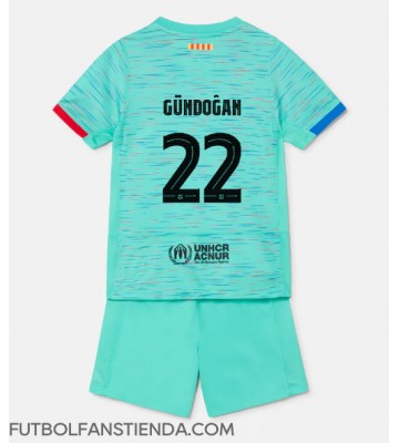 Barcelona Ilkay Gundogan #22 Tercera Equipación Niños 2023-24 Manga Corta (+ Pantalones cortos)
